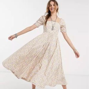 Free People she's a dream floral maxi dress with corset top size 4